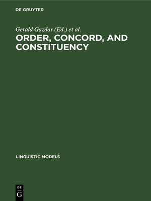 cover image of Order, Concord, and Constituency